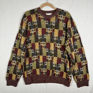 Vintage Norm Thompson Pullover Sweater Medium Multicolor 3D Knit Textured Jumper